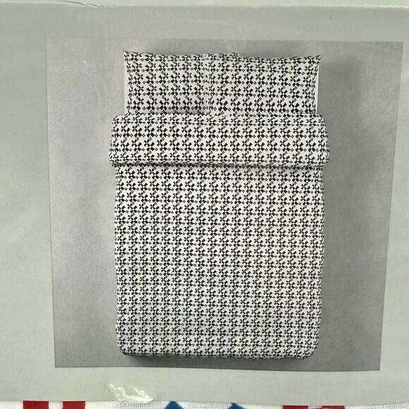 Ikea Sweden Bed Cover Queen/Full Size Cover 2 Pillow Cases Windmills Red Blue - Picture 7 of 7